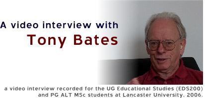 A video interview with Tony Bates - title graphic